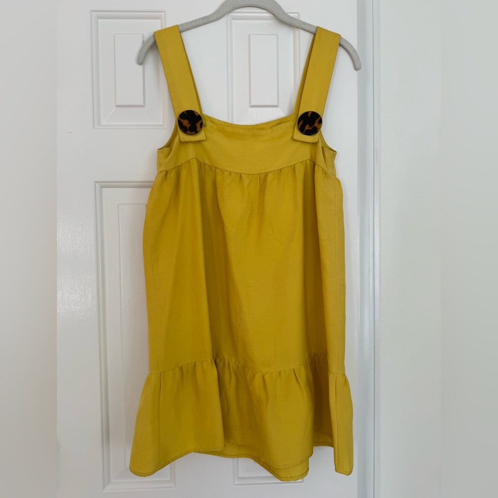 Vanessa Barrantes for Shumaq Millma XS Yellow Dress with Tortoise Shell Buttons